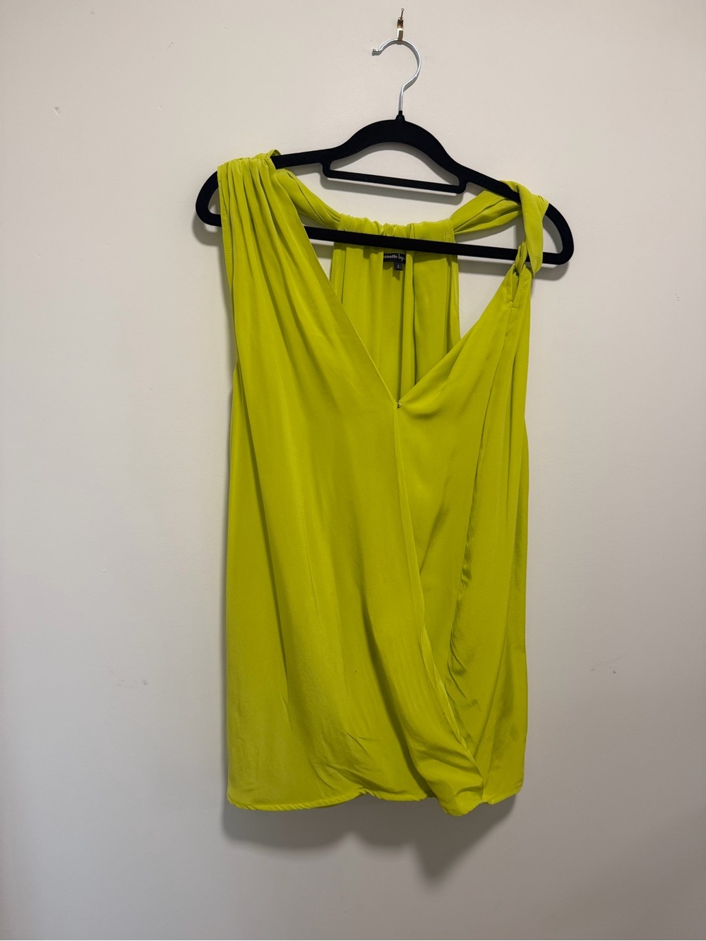 Nanette Lepore Lime Green Draped V-Neck Sleeveless Top - Size 2